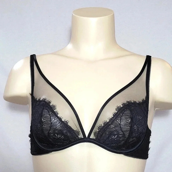36A Soma Breathtaking Unlined Plunge UW Bra Black NWT - Picture 3 of 11